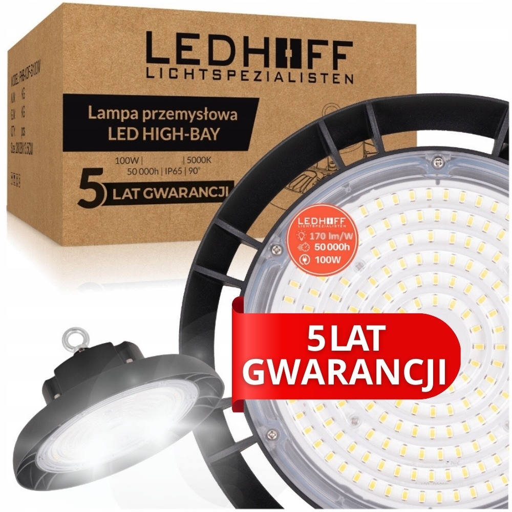 Priemyselná Led lampa Ufo do skladu Hali 100W 17000lm hermetická HighBay