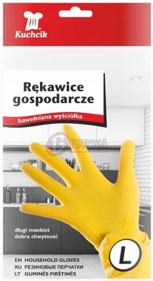 

Rękawice Gospodarcze Gumowe Flokowane Żółte L