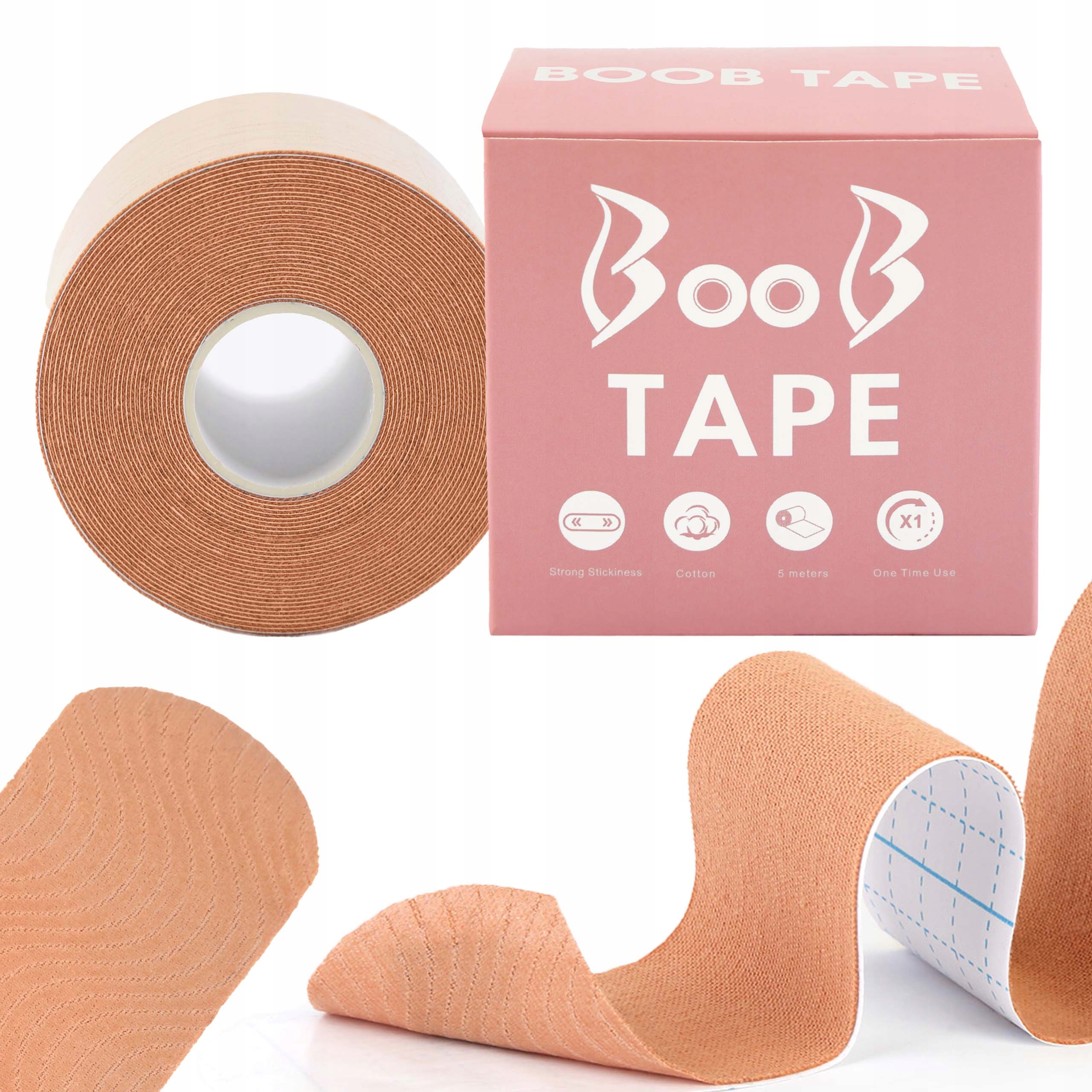 Taśma Modelująca Unosząca Biust Dekolt BOOB TAPE 5cm Natural MASTIVO