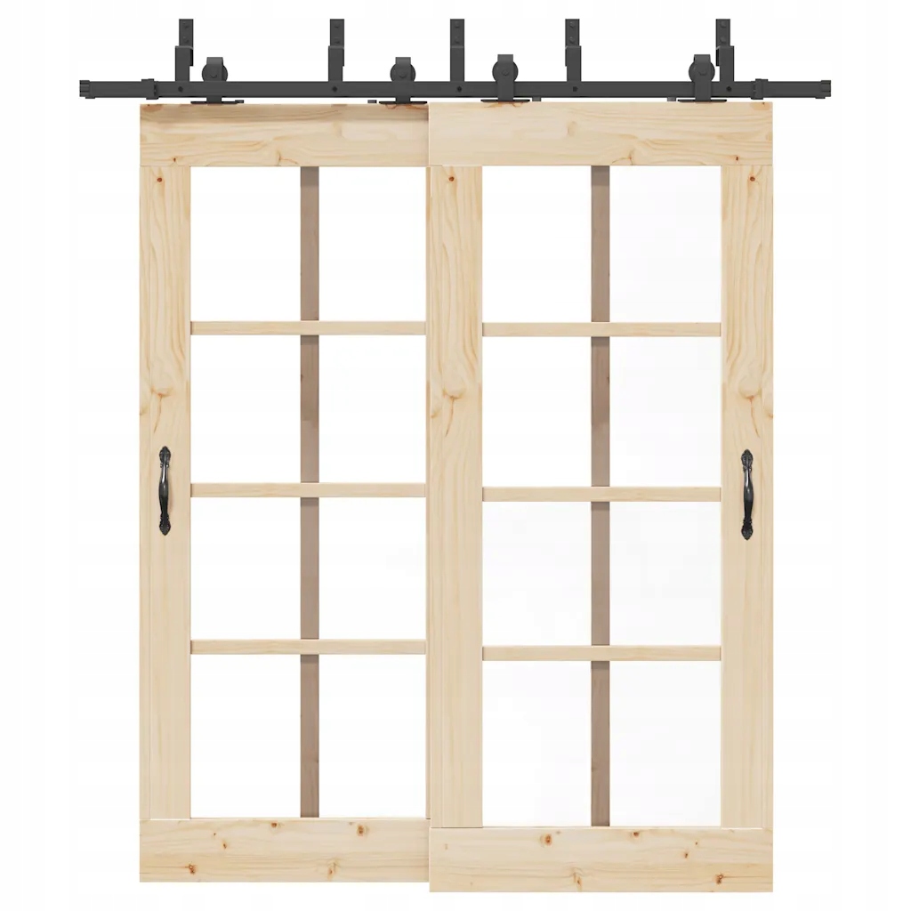 Sada příslušenství pro posuvné dveře 200 cm ocelová černá 3295730