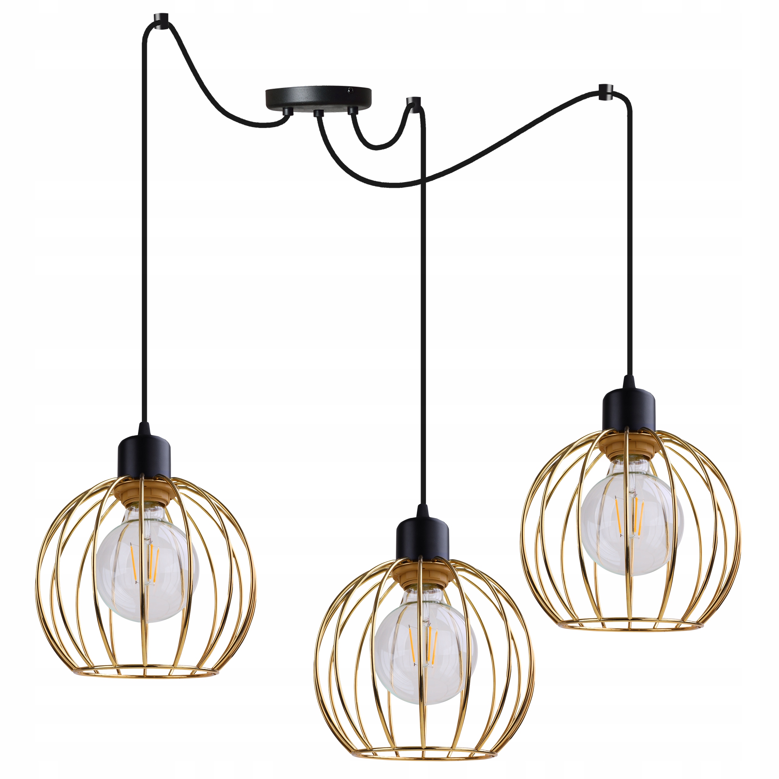 

Lampa Wisząca Sufitowa Żyrandol Złoty Pająk Loft
