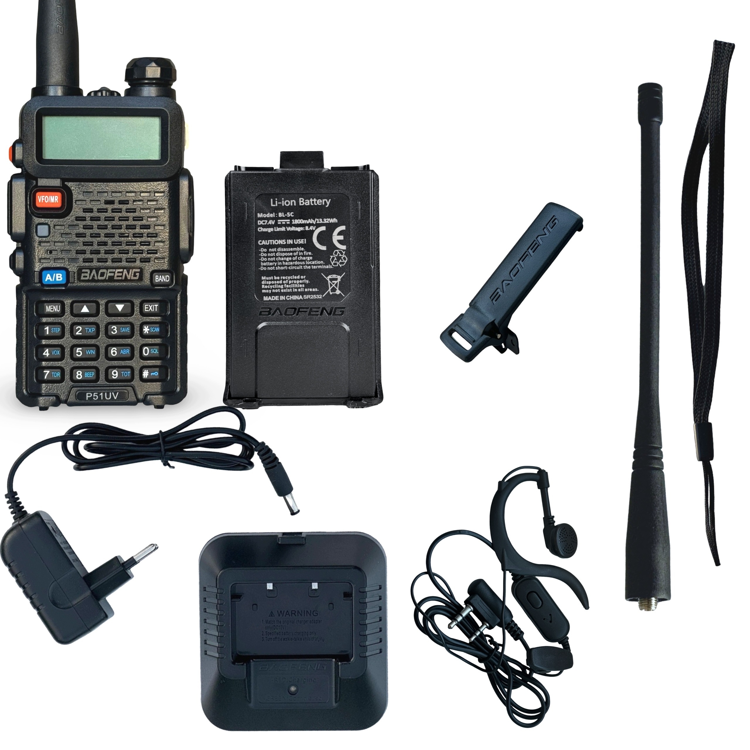 Baofeng UV-5R P51UV 8W výkonný Usb-c radiotelefon sluchátko návod Pl