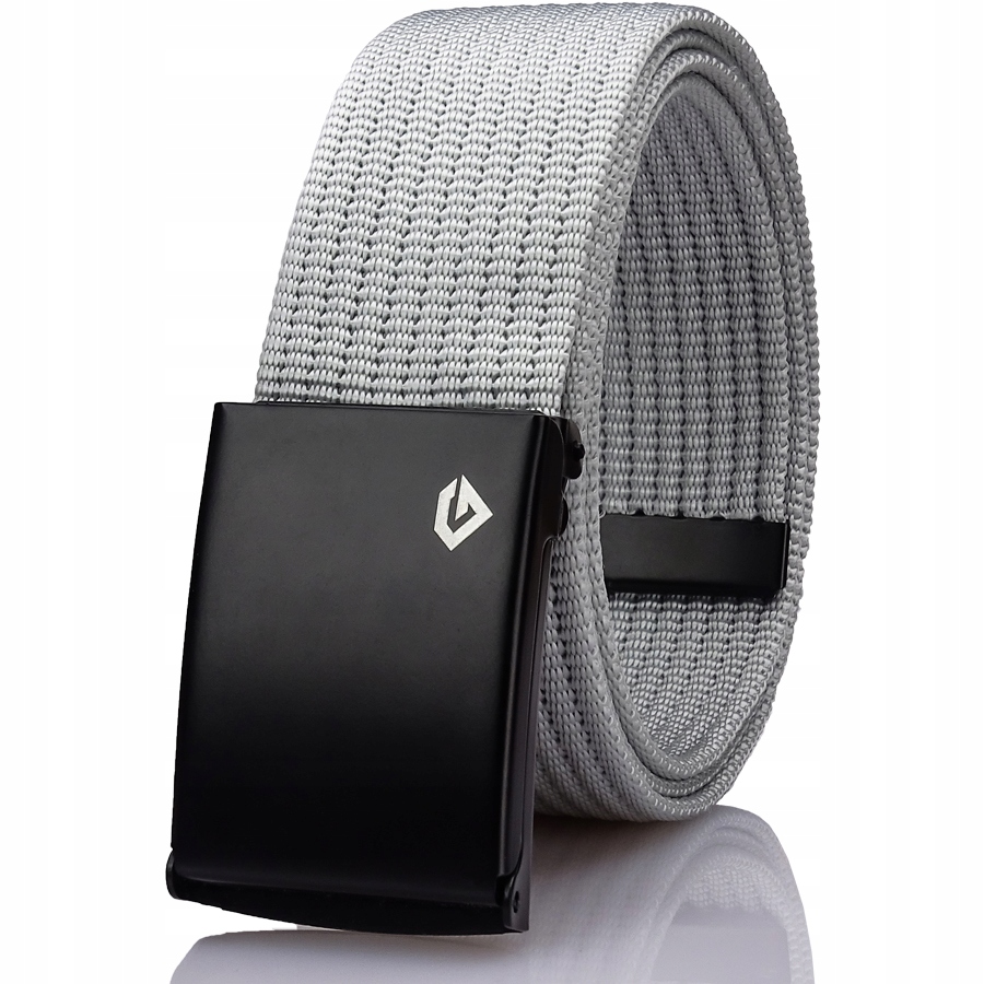 

Parciany Pasek Męski Szary Czarna Klamra Zacisk