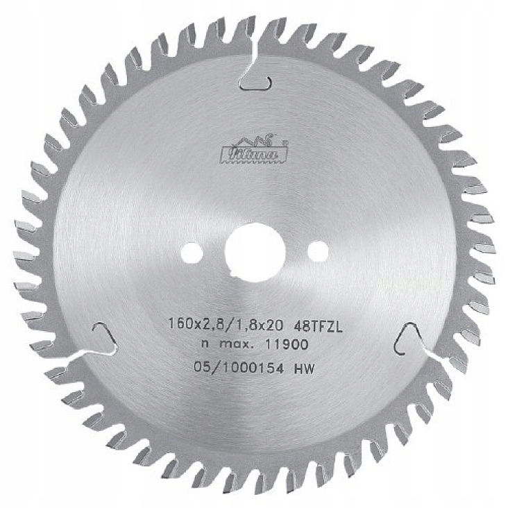 Piła Hm do cięcia płyt fornirowanych 160x2,2x20 48TFZN -5° Pilana
