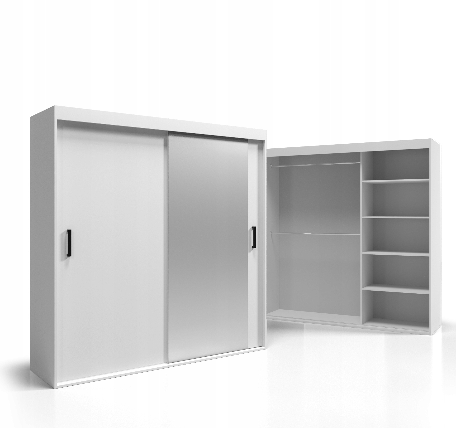 Skříň Šatní skříň 110x210 Posuvné dveře Deska 18 mm Zrcadlo VSZ31 O-sofa