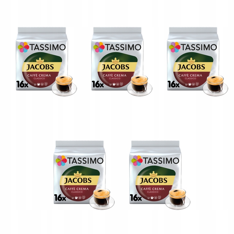 Tassimo Jacobs Caffè Crema Classico Mletá káva 16 kapslí 112 g X5