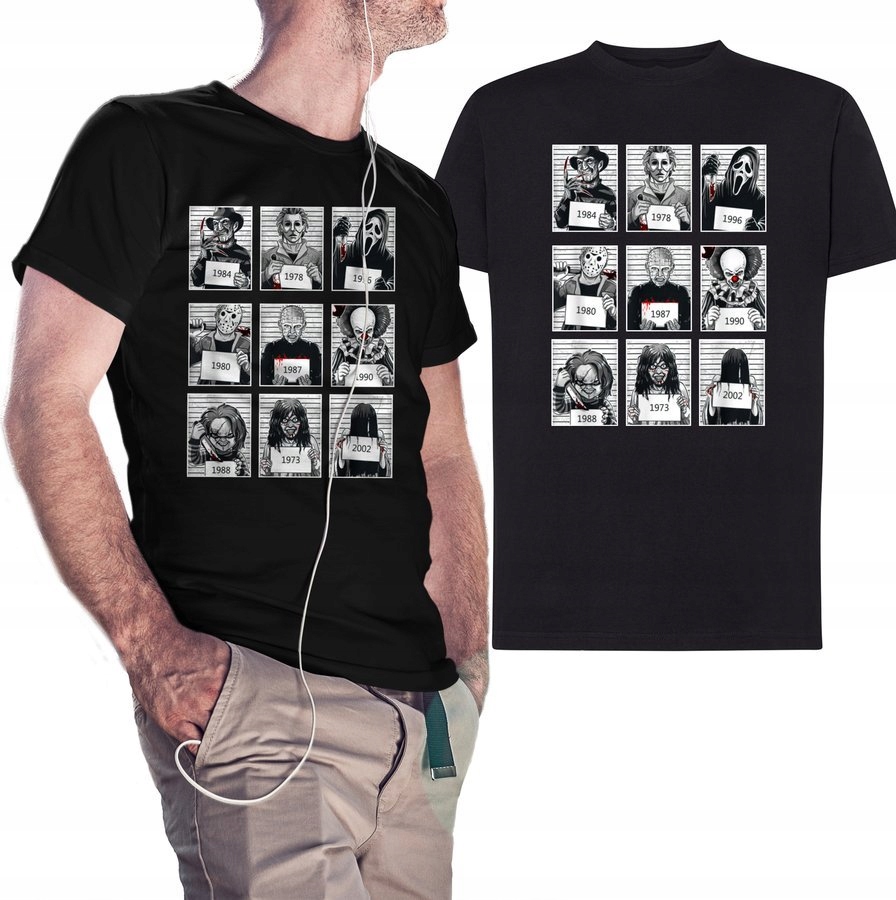 

Koszulka męska z nadrukiem Horror Criminals, 4XL