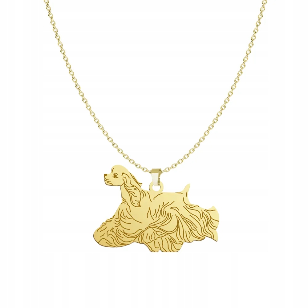Zlatý náhrdelník se psem Americký kokršpaněl 925 Šperky Gravírování