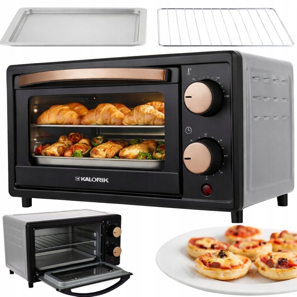 Mini Piekarnik 10L 800W Szybkie Pieczenie Termostat Timer Akcesoria