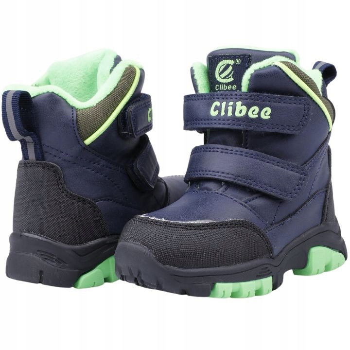 Botki śniegowce dziecięce sportowe mocno ocieplane Kod producenta H-261DBLUE/GREEN25