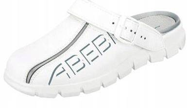 Kožené bezpečnostní Nazouváky bílé Bozp Src Abeba vel. 42