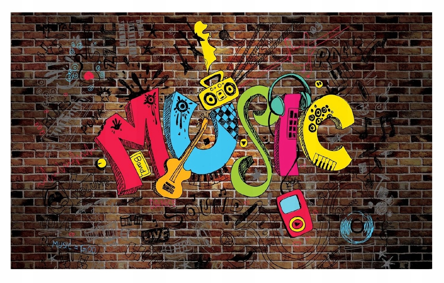 Fototapeta Mládež Graffiti 3D Hudba 416x254