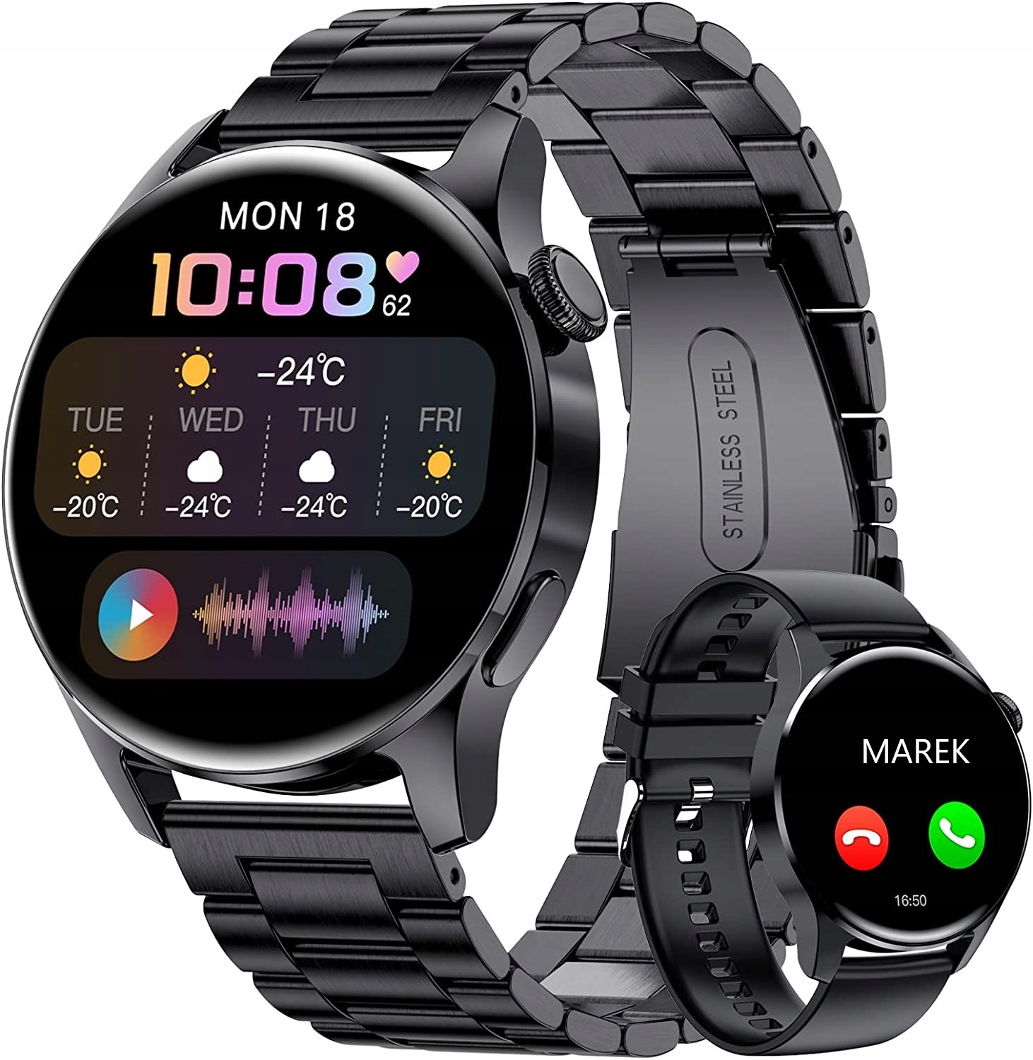 

Smartwatch Zegarek Męski Rozmowy Pl Menu 2 Paski