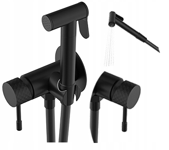 Podomietková bidetová batéria Čierna Glami hadica, slúchadlá, čistič bidetu