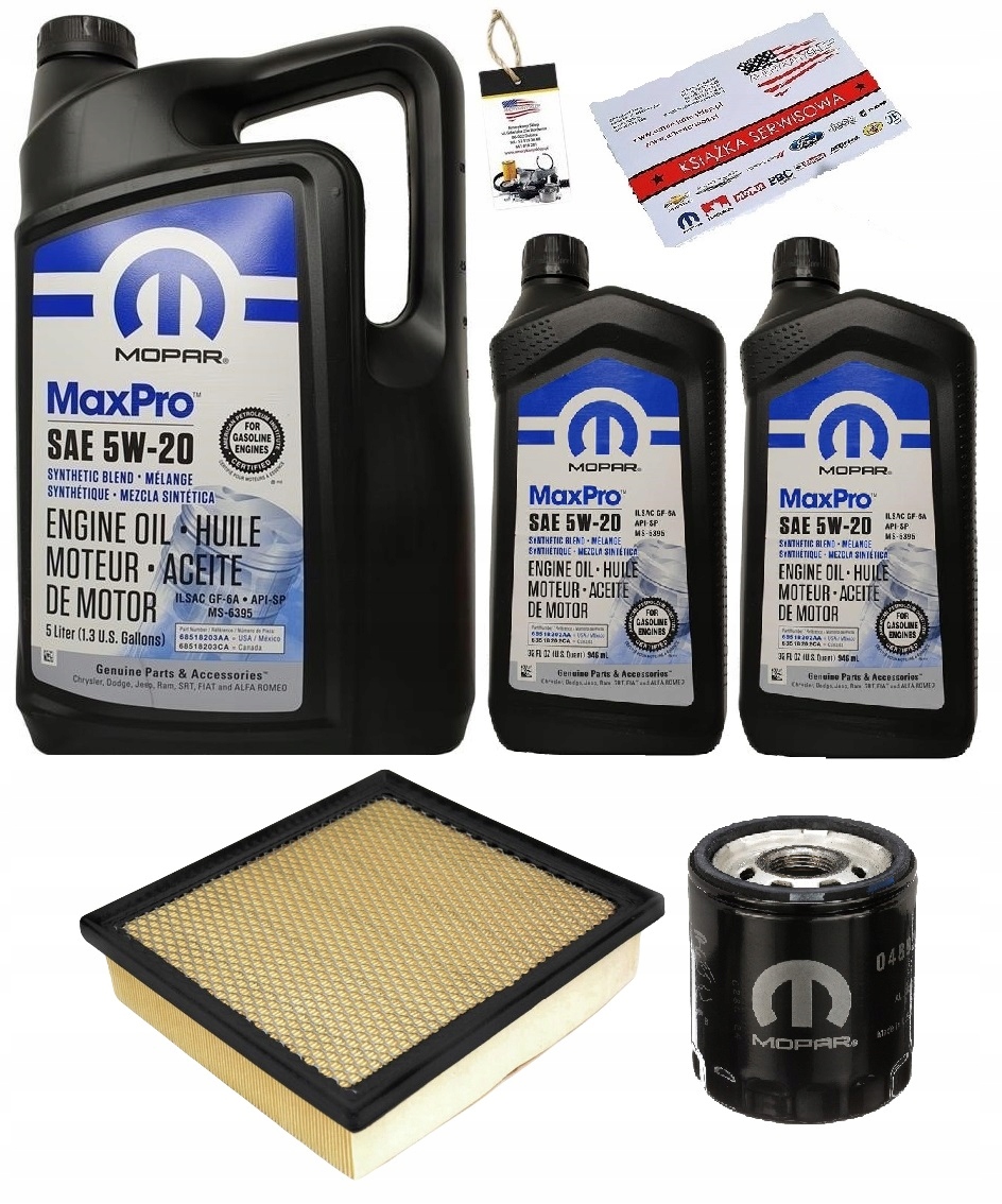 MOPAR 5W20 + FILTRY JEEP GRAND CHEROKEE 5,7 16-20