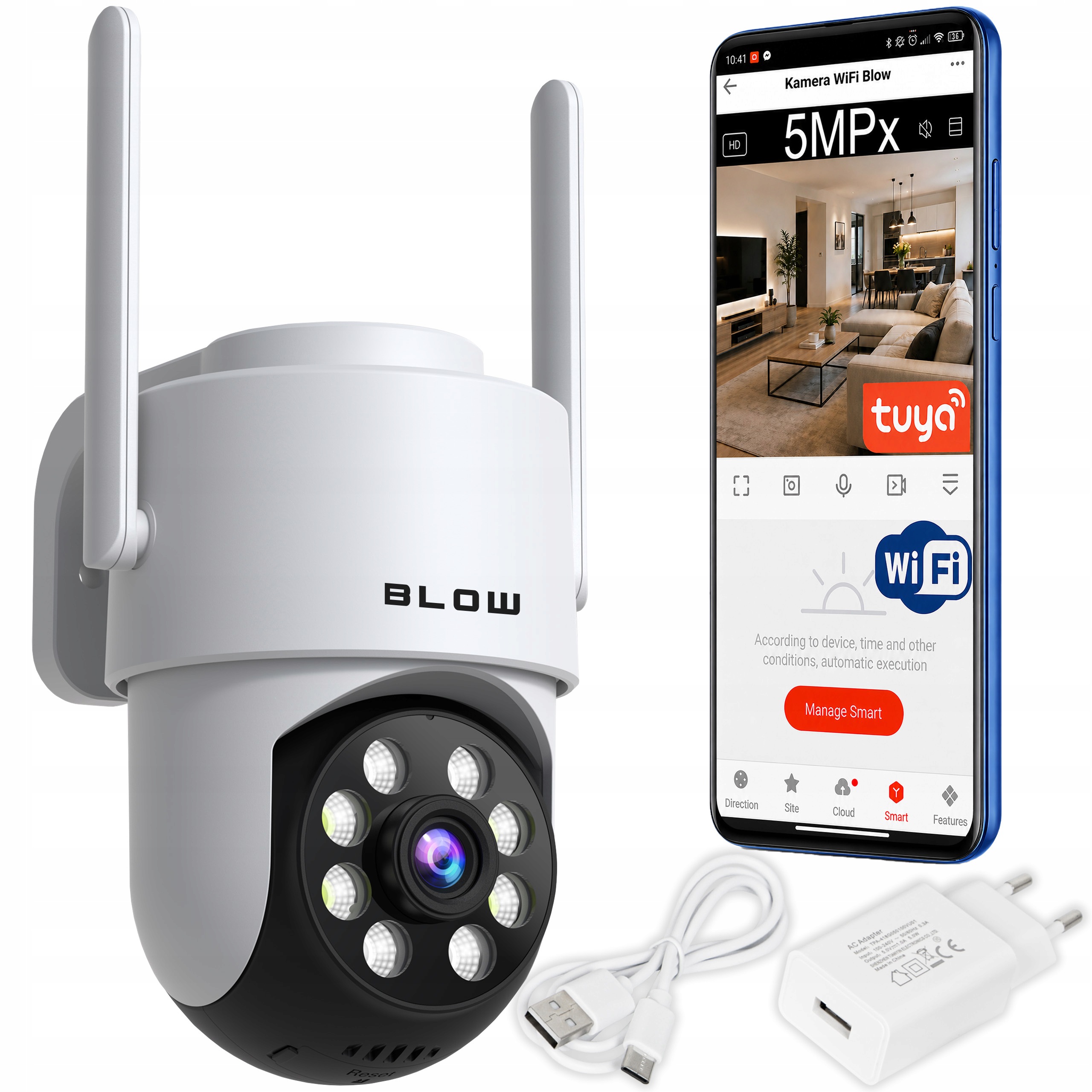 Wifi Ip Kamera 5MPx Otočná Tuya Venkovní Full Hd Zoom Detekce IP65