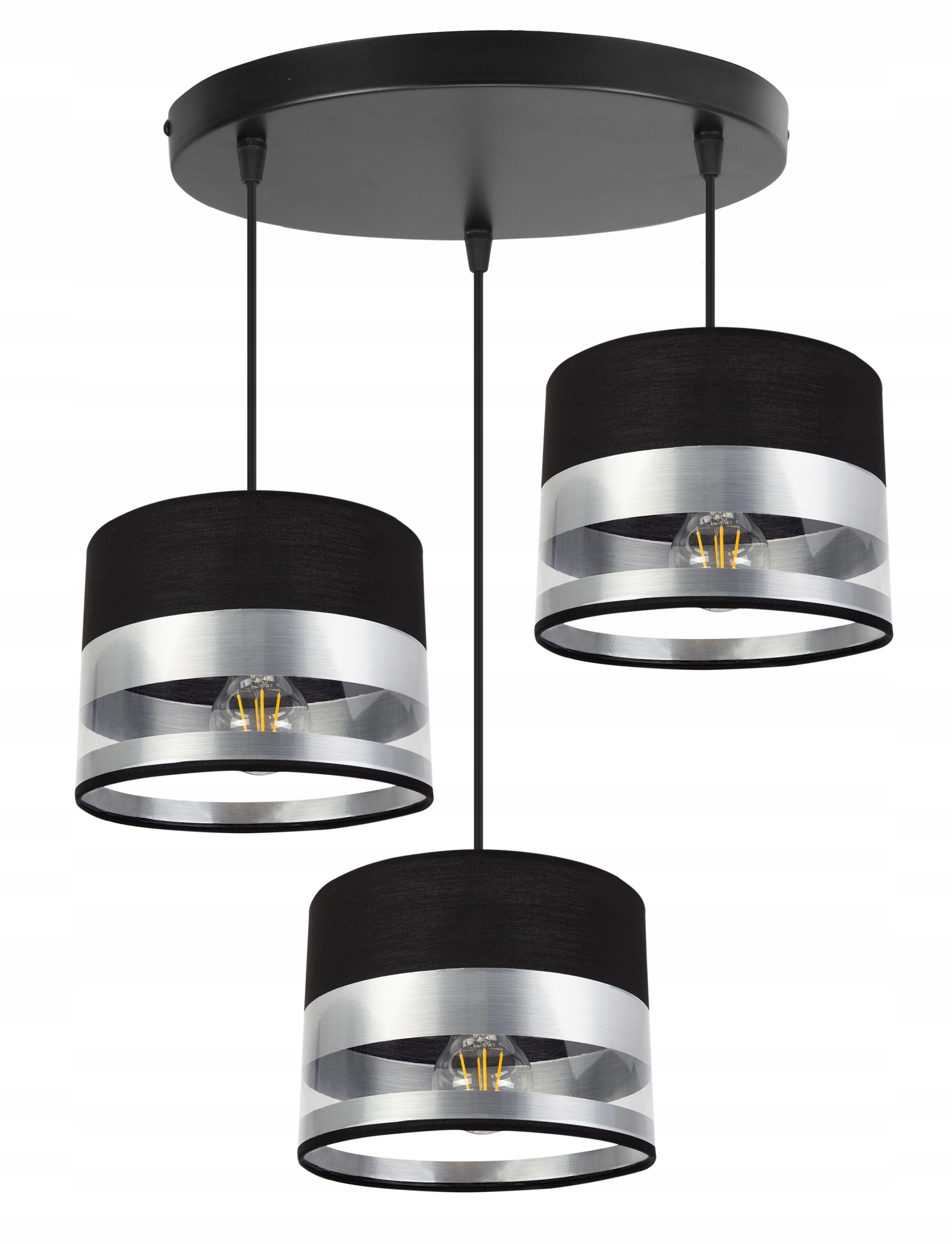 

Lampa Wisząca Sufitowa Nowoczesna Chrom Abażur Led