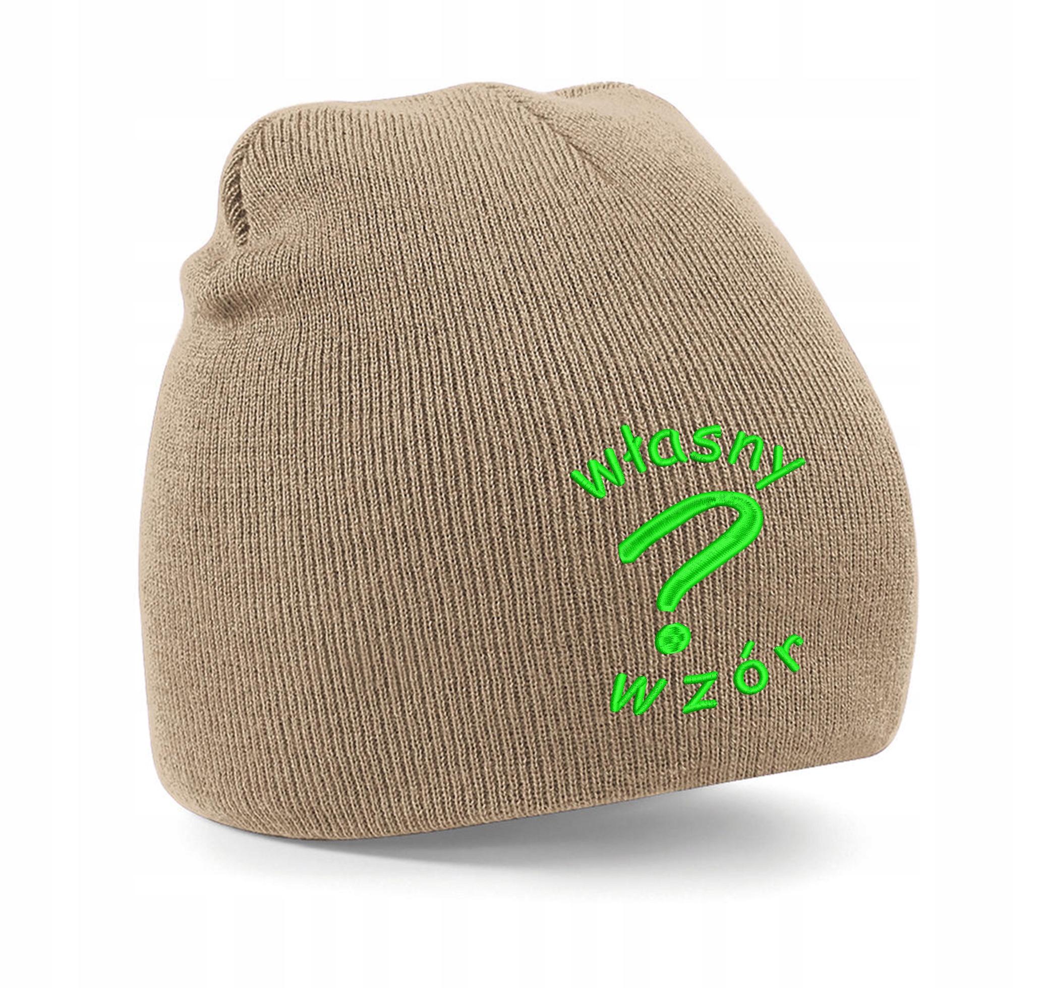 

Czapka zimowa z haftem własnego wzoru logo