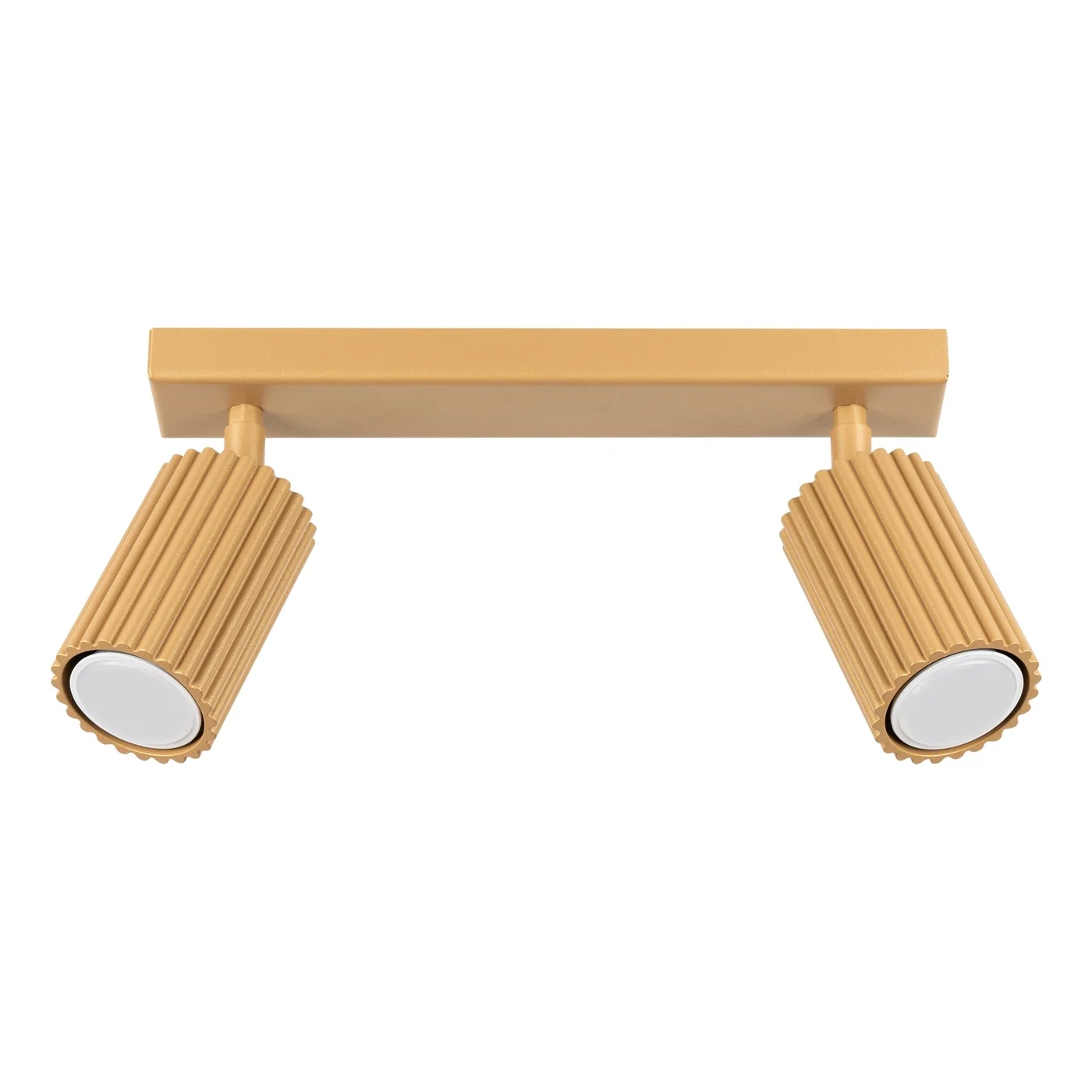 Stropní svítidlo moderní zlatá lišta 30 cm 2 vroubkované reflektory Sollux
