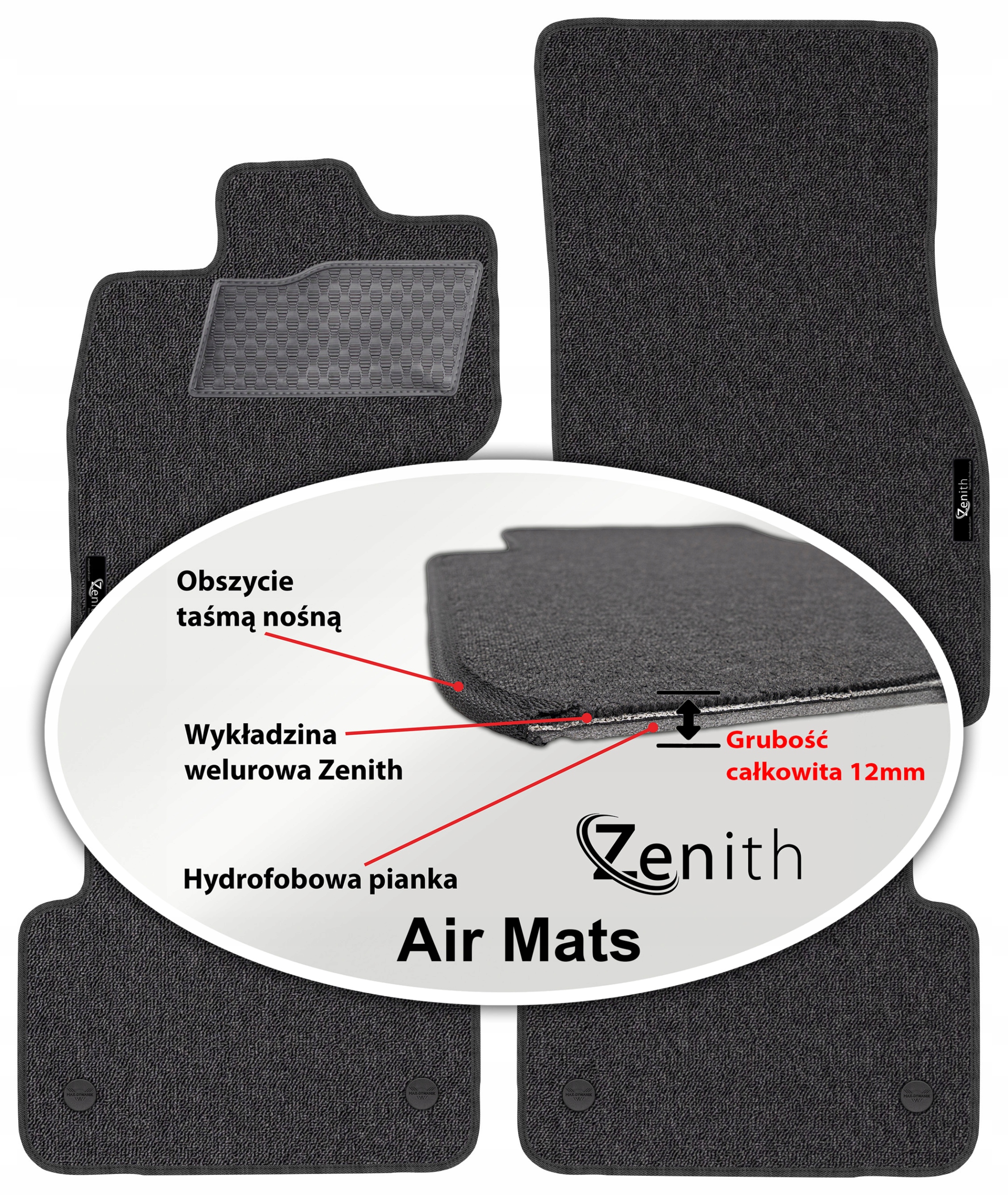 Jaguar Xf I Fl 4WD 2012-2015 Velúrové koberčeky do auta Zenith Air Mats