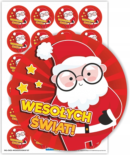 

Naklejki Świąteczne Wesołych Świąt Mikołaj