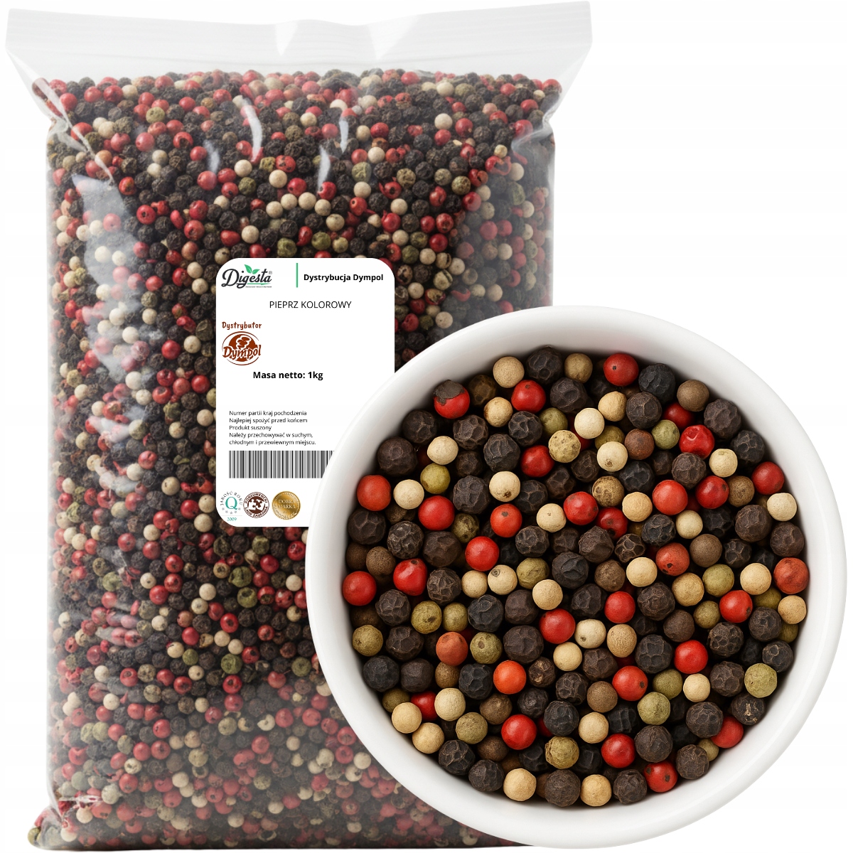 Levně Pepř Barevný Zrnitý přírodní Premium Kvalita 1kg Dympol