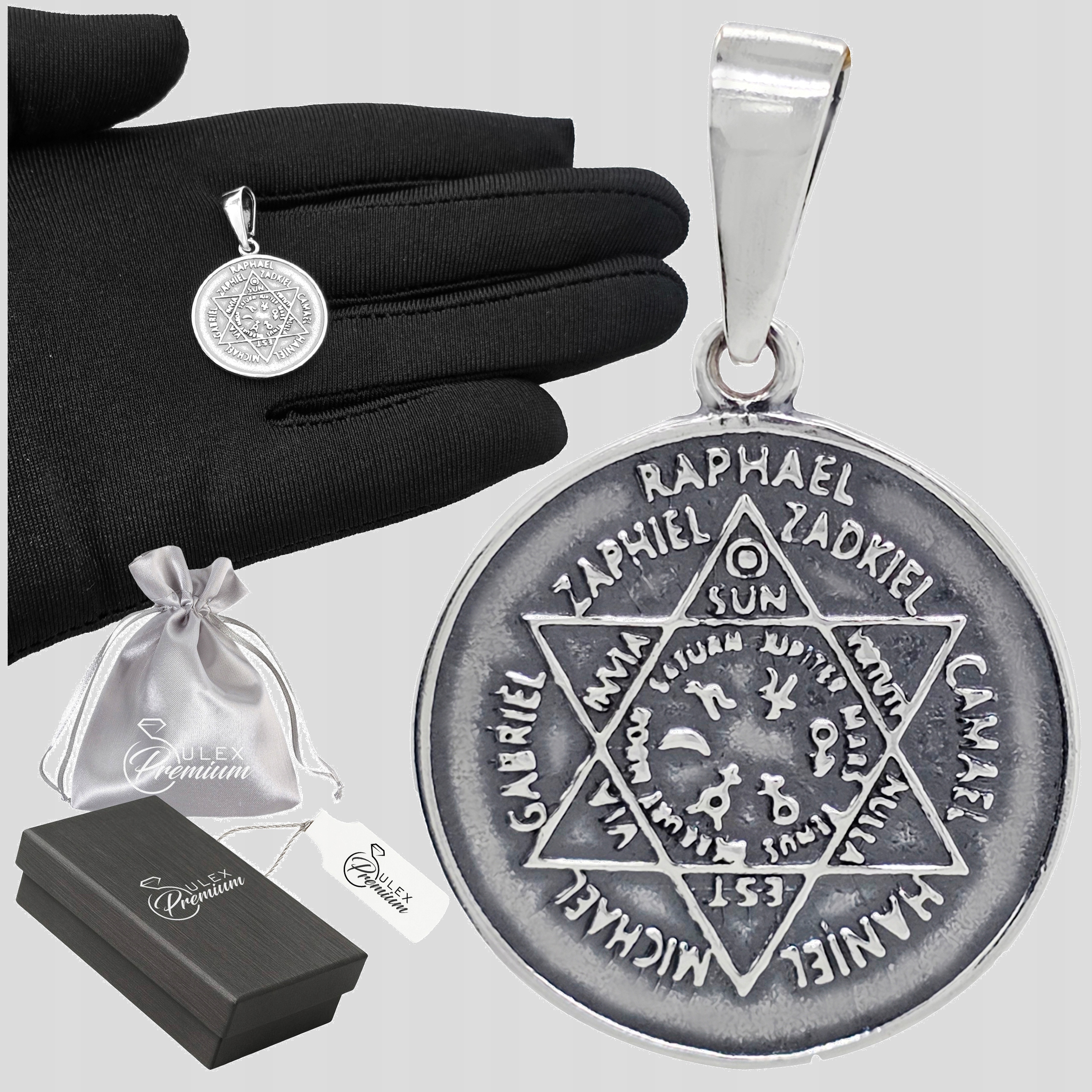 Stříbrný medailon 925 Sedm archandělů Talisman Pečeť 7 archandělů