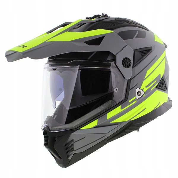 Motocyklová prilba LS2 MX702 Pioneer II Namib Matt Grey Yellow XXL