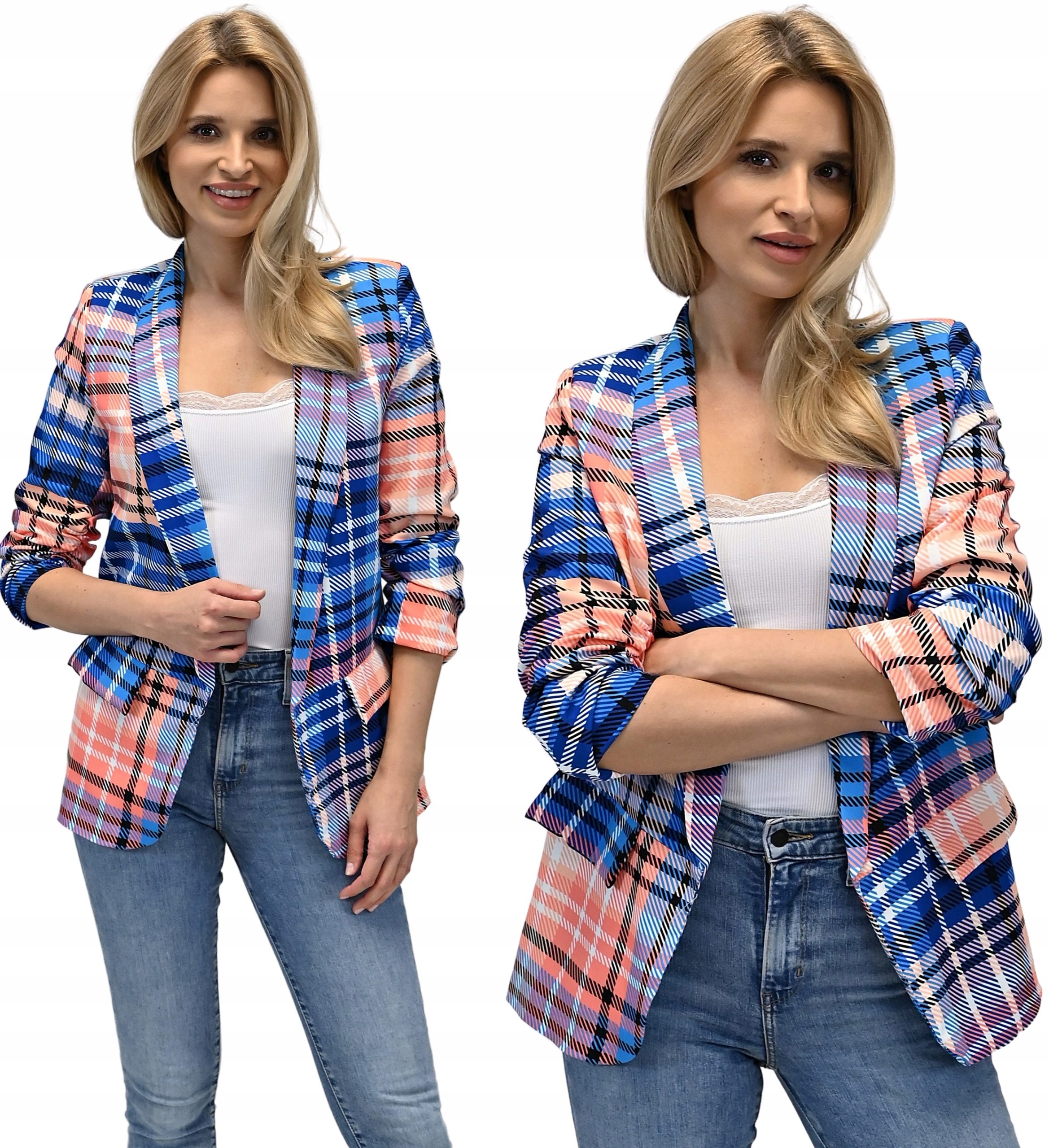 Damska MARYNARKA - żakiet dłuższa narzutka - XL/42 Rozmiar 42