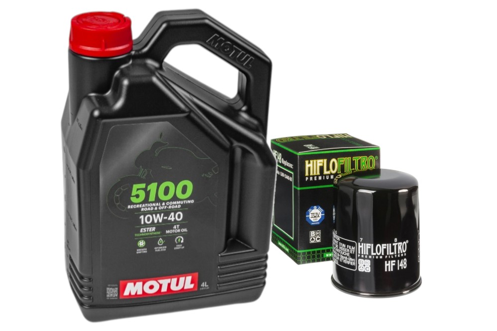Servisný set, olejový filter Hiflofiltro HF148 motorový olej Motul 5100