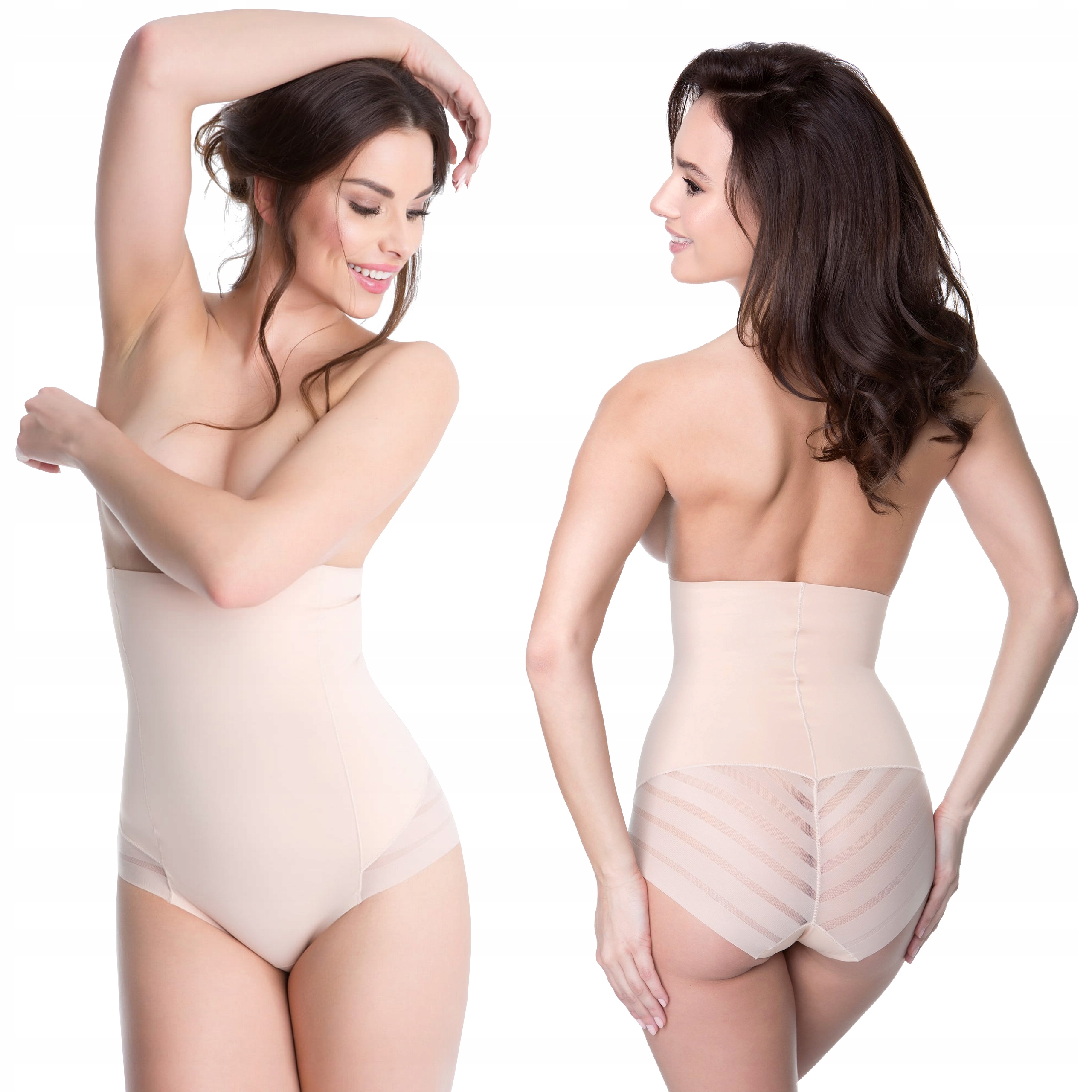 

Julimex Figi Wysoka Talia 141 Mesh Beżowe L