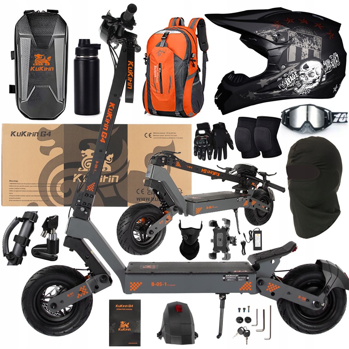 KuKirin G4 Skládací elektrická vozidla 2000W 70KM/H 60V 20Ah 75km Dárek