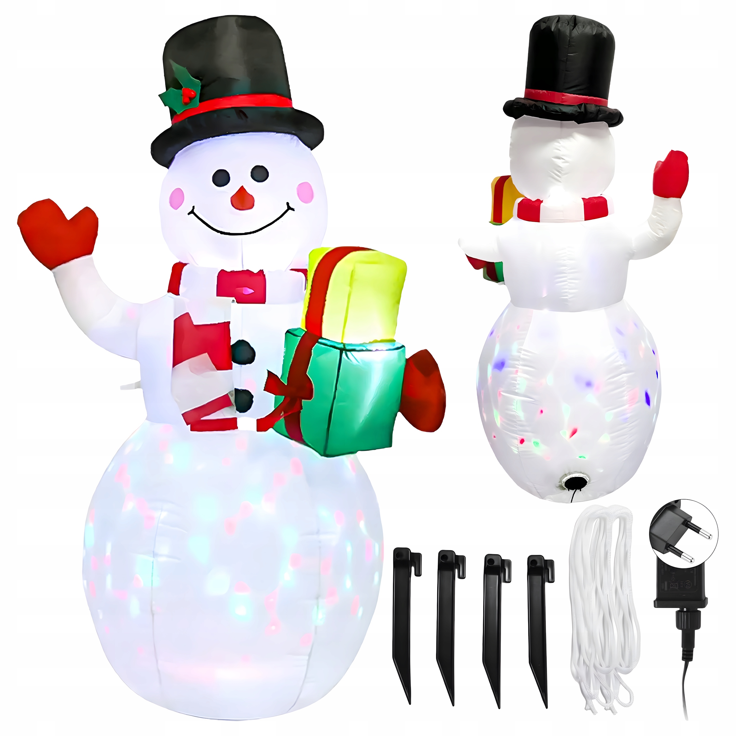 Nafukovací vánoční sněhulák Vánoční ozdoba Podsvícený 150 cm Led