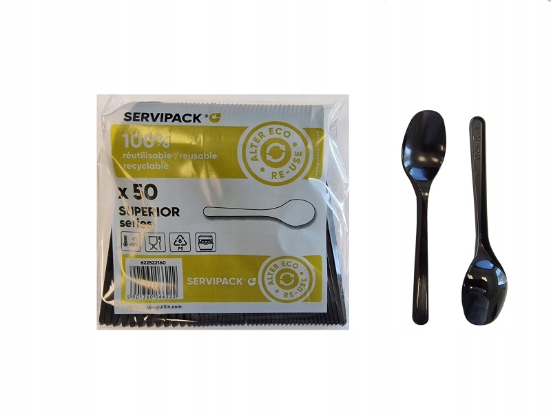 

Łyżeczki czarne wielokrotnego użytku/50 sztuk