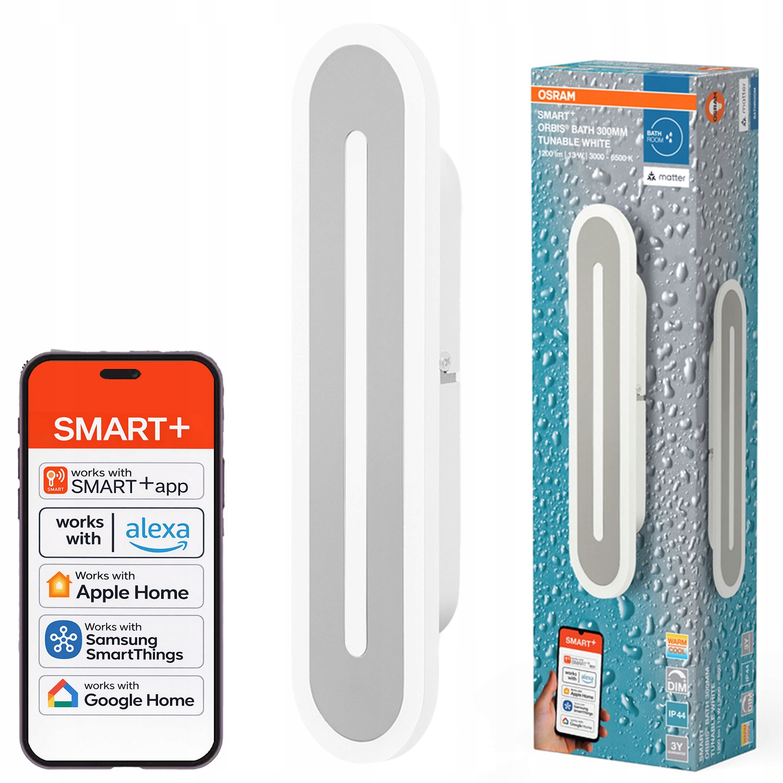 Led lampa Kúpeľňové svietidlo 13W 600lm Cct IP44 Smart+ WiFi Matter Osram