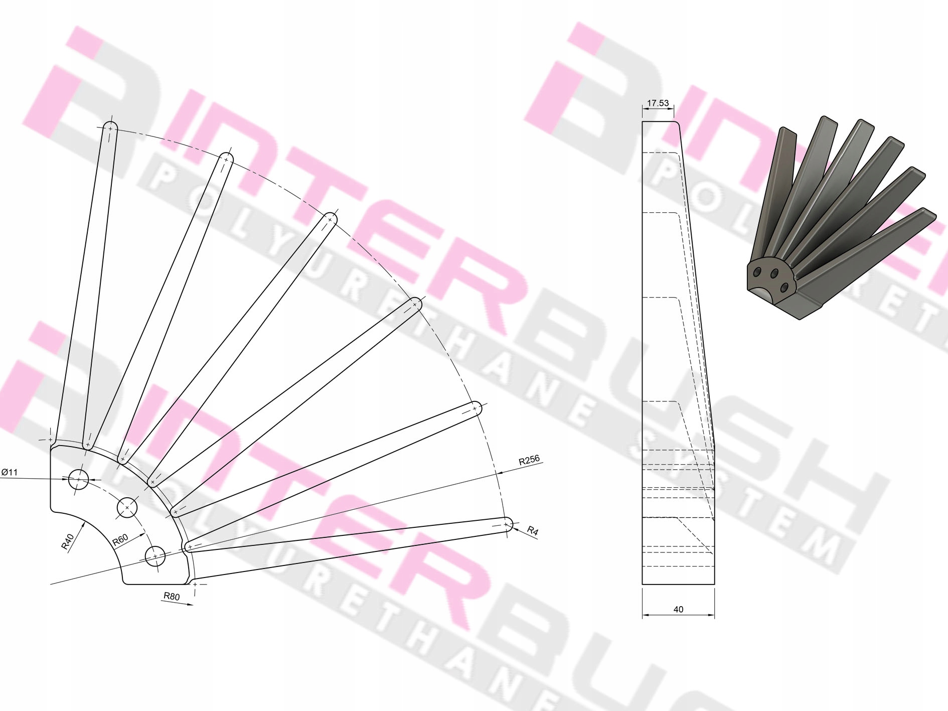 Gwiazda poliuretanowa do pielnika bocznego 520mm Producent Gwarancja Waga produktu z opakowaniem jednostkowym 5 kg