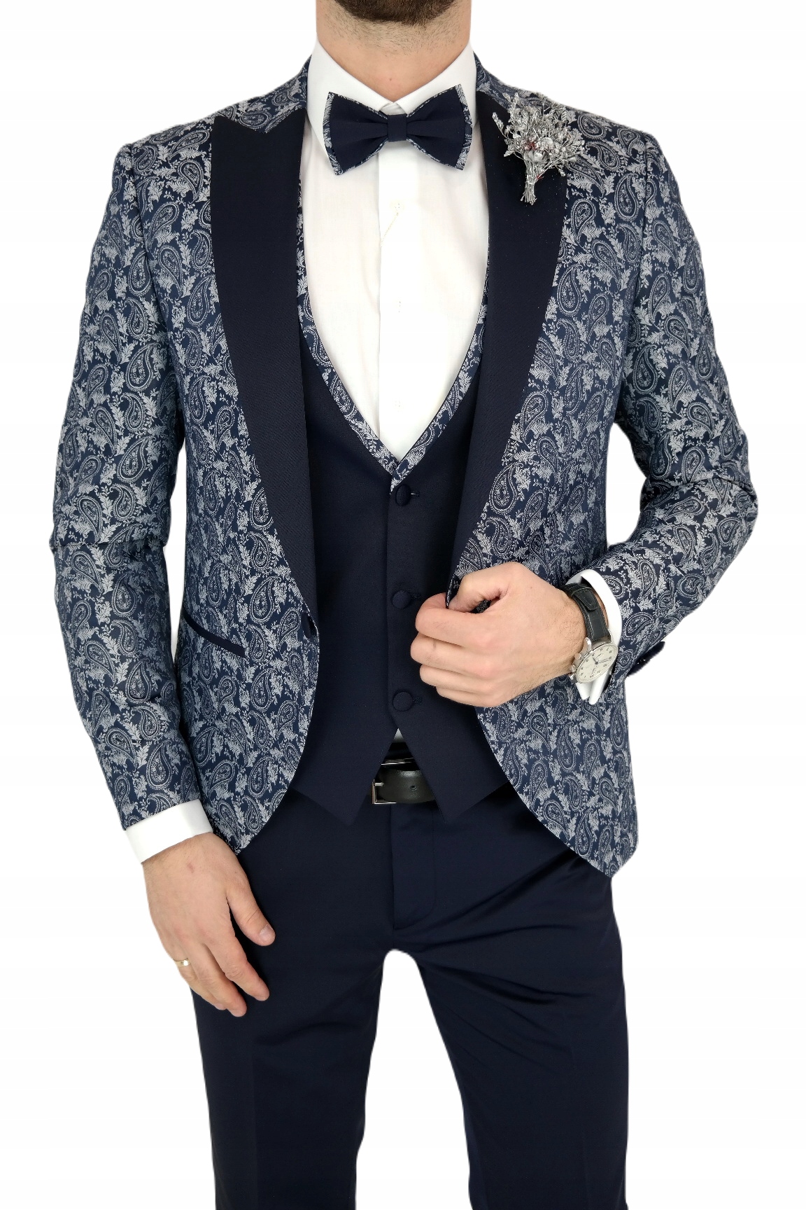 Giovanni Pera Garnitur męski A01 srebrny 62 3XL