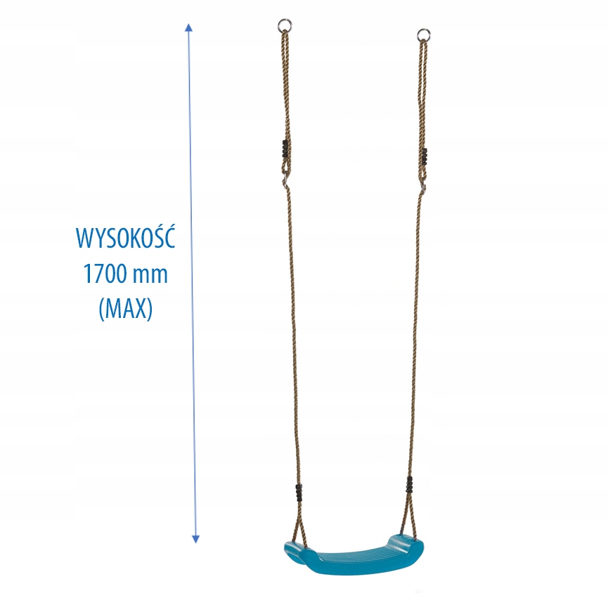 SUN - HUŚTAWKA PŁASKA Z REGULACJĄ LIN - TURKUSOWA Marka MK-PLAST