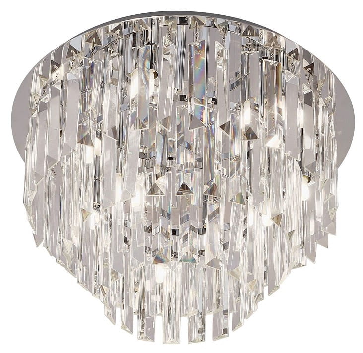 Kryštálová plafoniera Monaco chrómová pre schodisko
