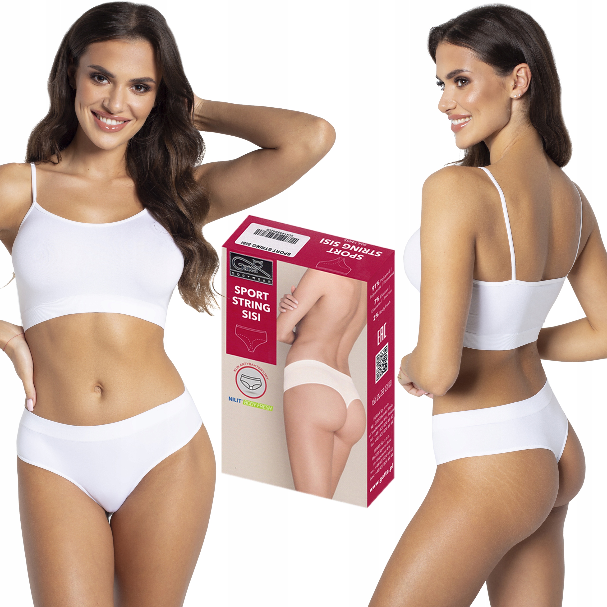 

Stringi Gatta Sisi Sport String, białe, S
