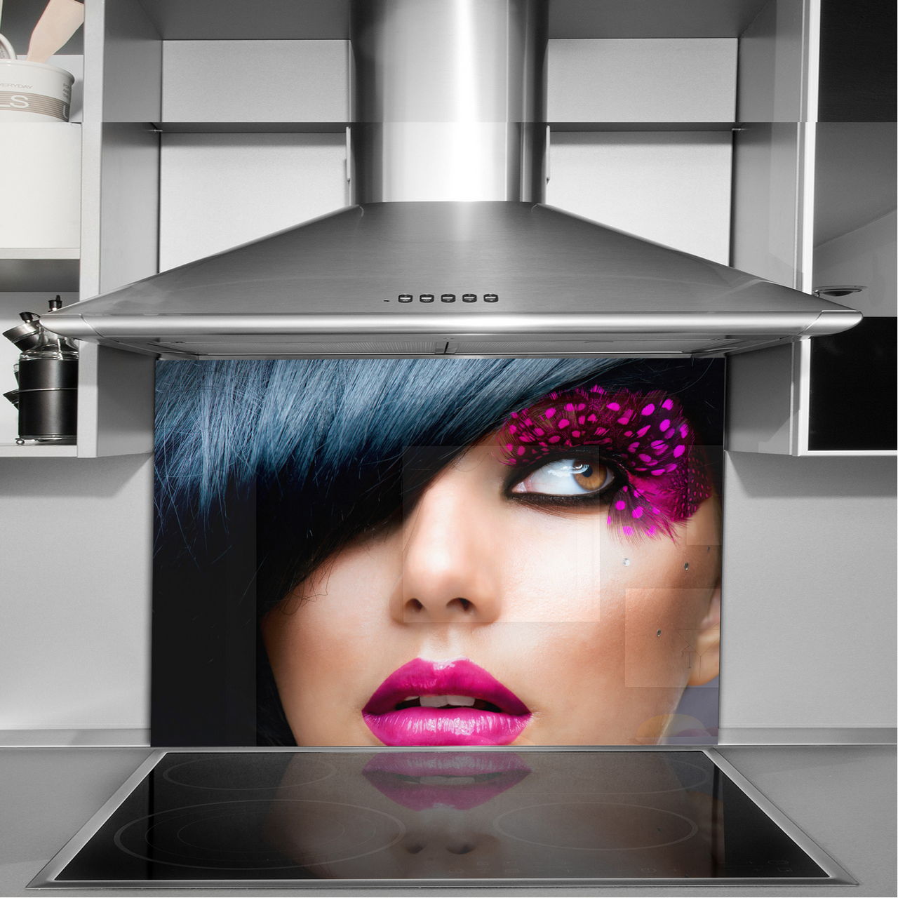 płytki ścienne hartowane kuchnia 90x65 design Wykończenie błyszczące