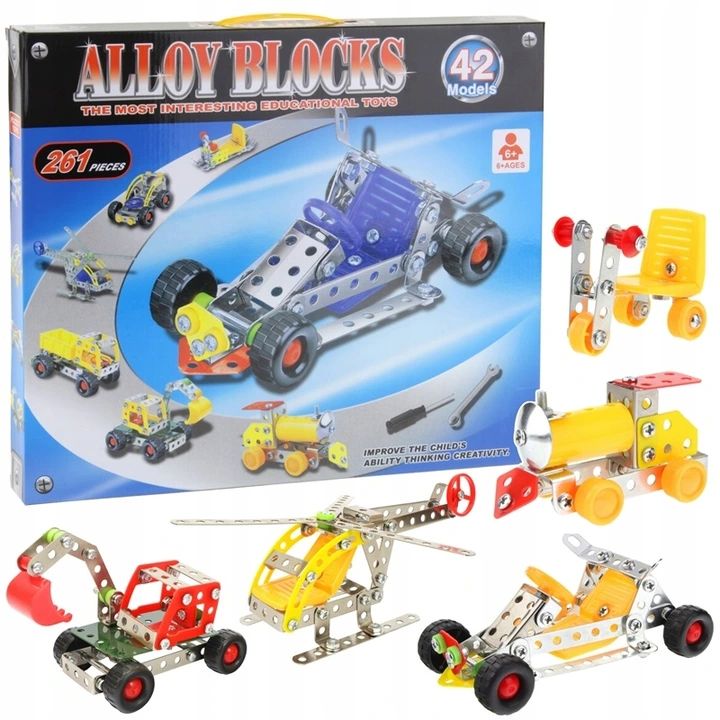 

Metalowe Klocki Konstrukcyjne 261el 42 Modele