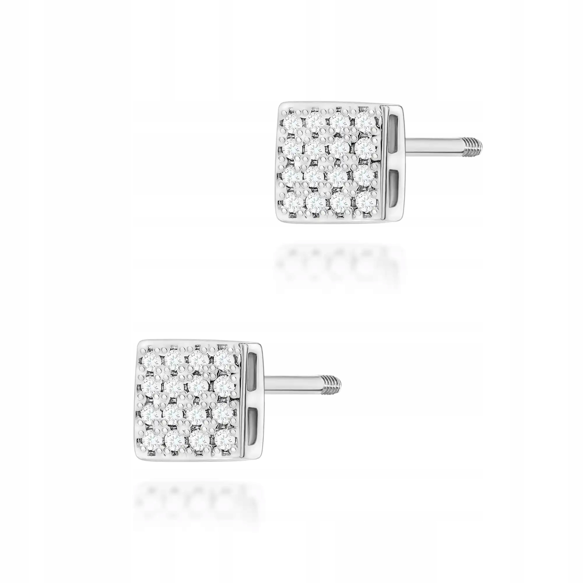 Zlaté dámské náušnice 585 s diamanty, bílé zlato, ideální jako dárek, 14kt