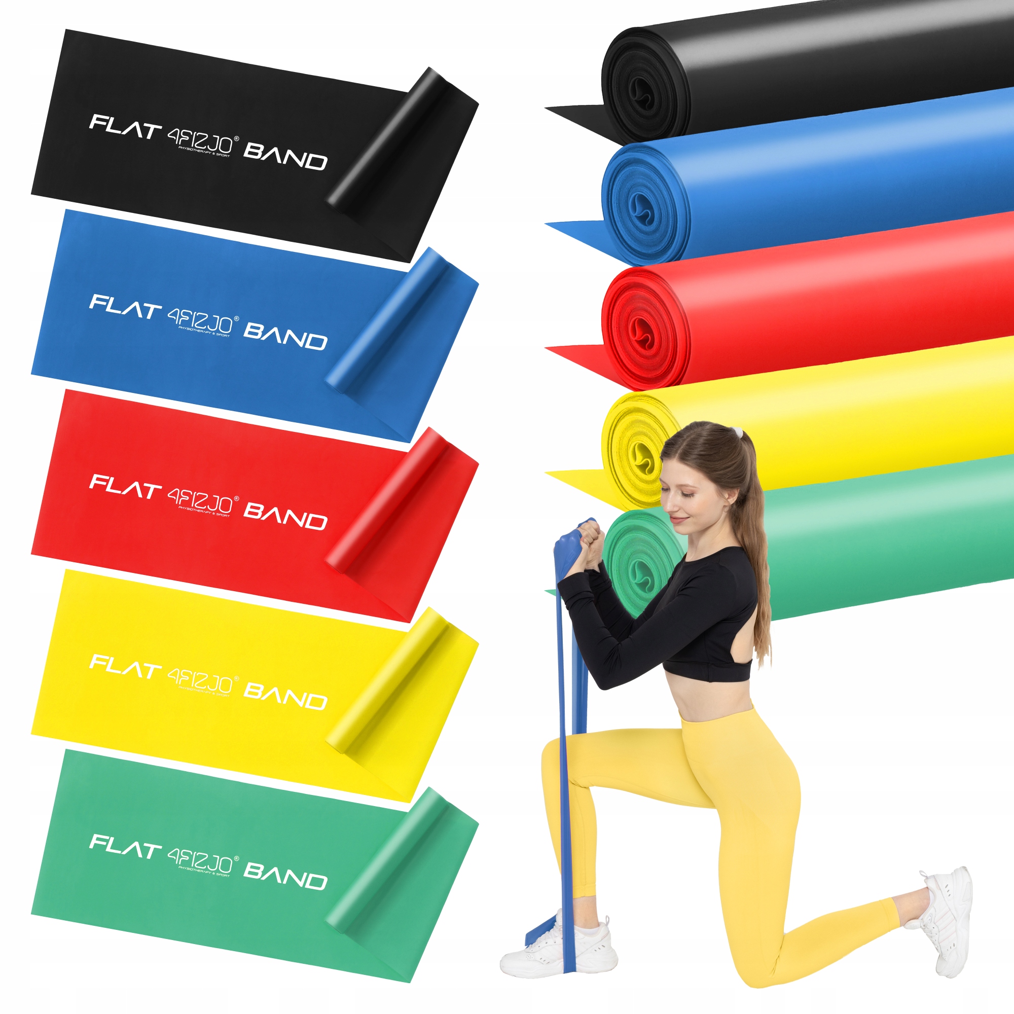Zestaw 5 Gum Taśm Do Ćwiczeń Treningu Rehabilitacyjna Fitness Flat Band 2M