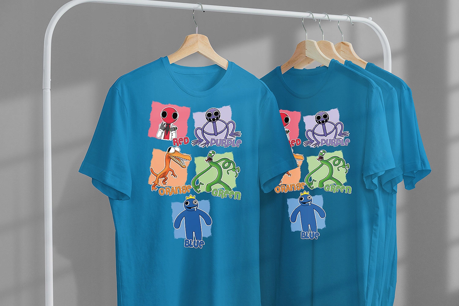 ZESTAW 3W1 KOSZULKA DLA DZIECI TATUAŻE NAKLEJKI RAINBOW FRIENDS 140 JAKOŚĆ Kolor dominujący inny