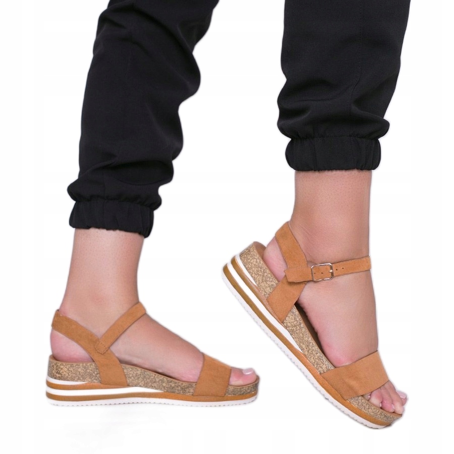 

Brązowe Skóra ekologiczna Buty Sandały r.38