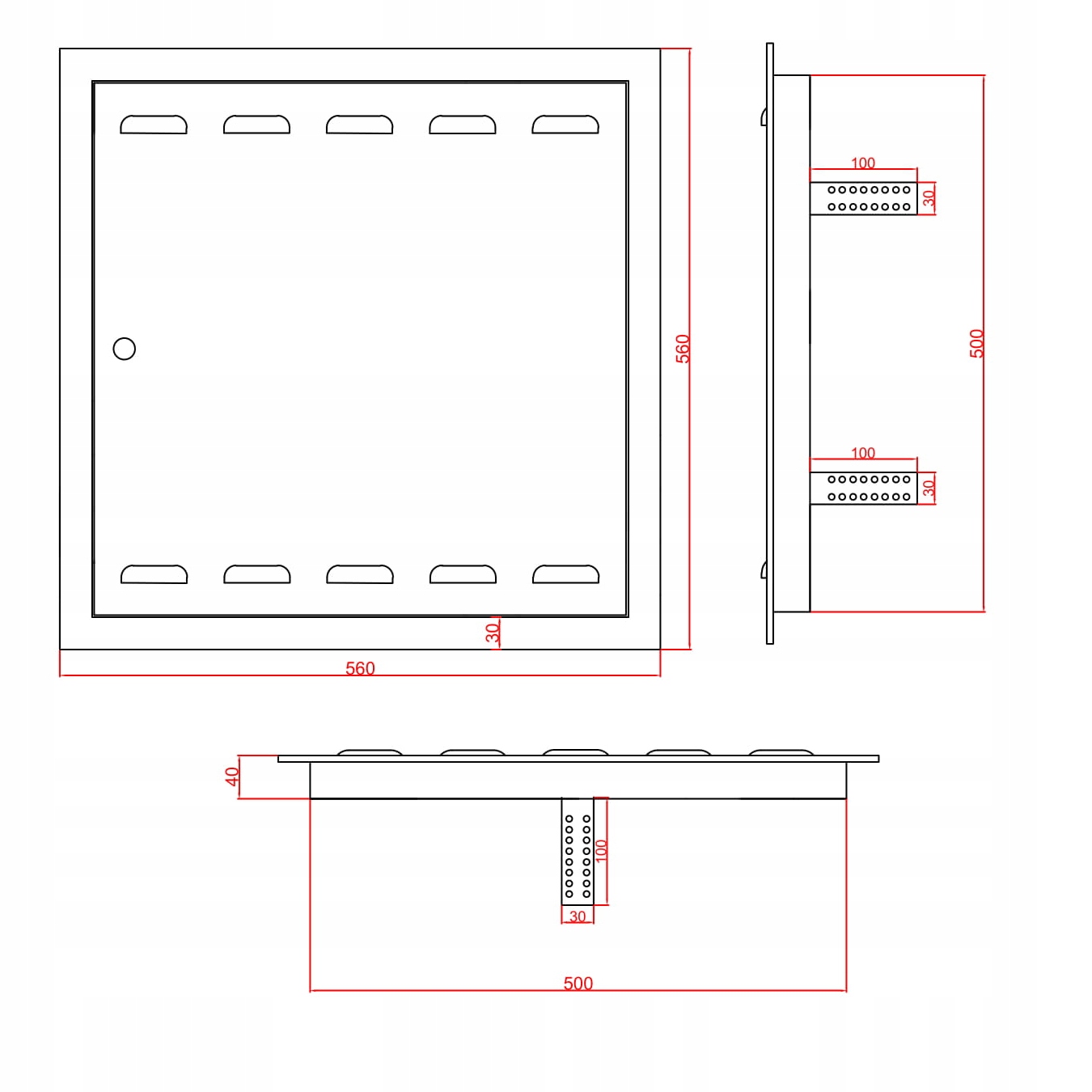 DRZWICZKI GAZOWE DRZWI REWIZYJNE BIAŁA 50x50 Szerokość 560 mm