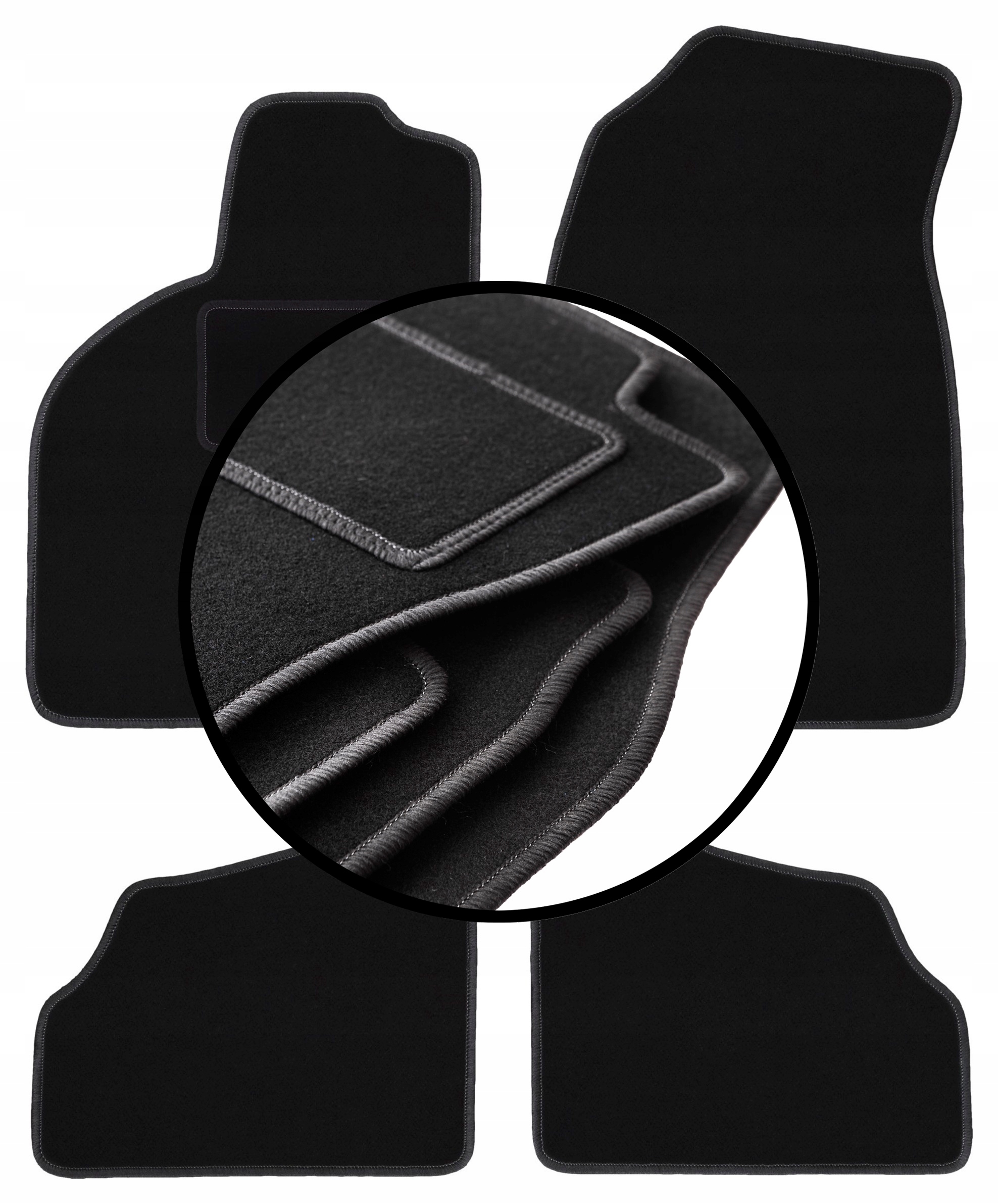 Velurové koberce komplet pro: Saab 9-3 I Aero, liftback, sedan (1998-2002)