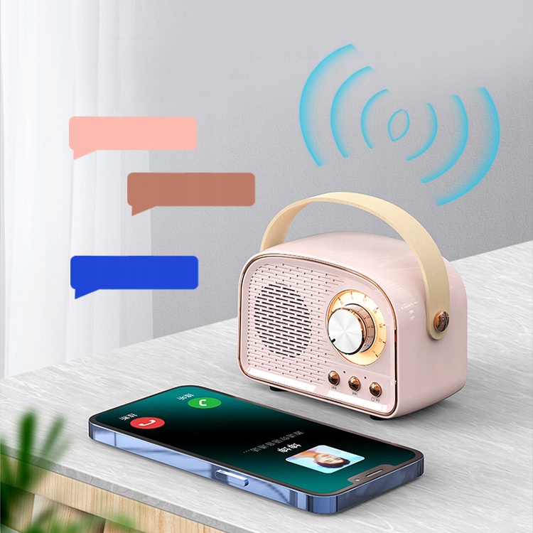 BEZPRZEWODOWY GŁOŚNIK BLUETOOTH PRZENOŚNY RADIO FM USB MP3 KUCHENNE RETRO Głębokość produktu 6.1 cm