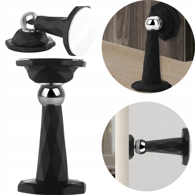 ODBOJNIK ODBÓJ DO DRZWI METALOWY MAGNETYCZNY STOPER OGRANICZNIK STAL CZARNY